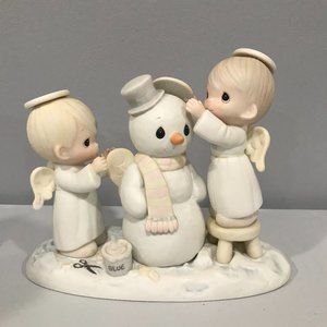 Precious Moments Snowman and Angels